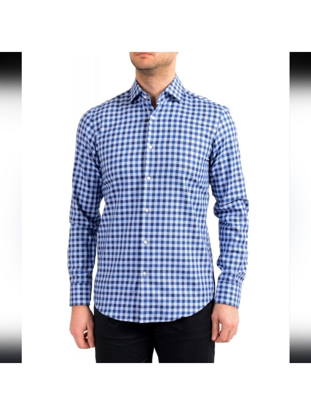 Hugo Boss Men's "Gordon" Regular Fit Plaid Long Sleeve Dress Shirt New 17.5